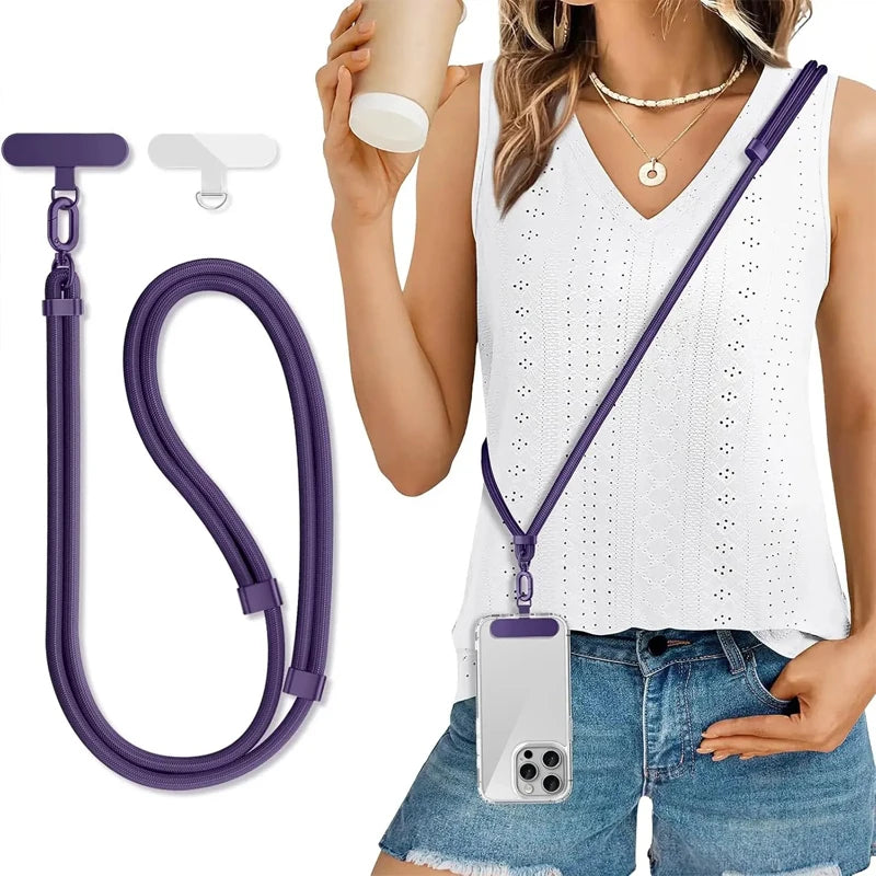 Universal Phone Lanyard Crossbody Necklace Strap Phone Adjustable Long Hanging Rope Anti-Lost Durable Sturdy Lanyard for Iphone