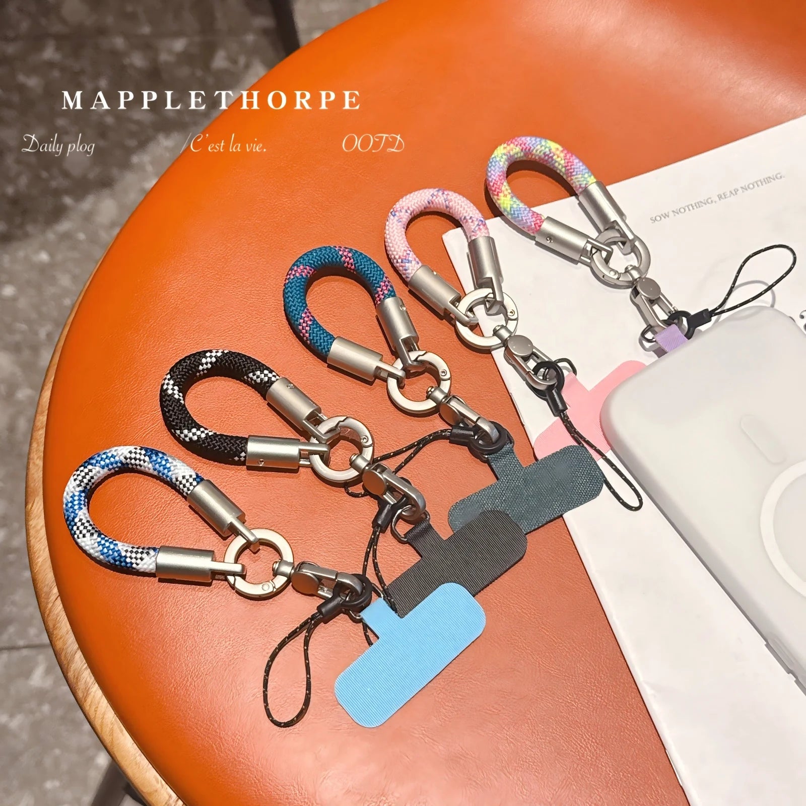 Metal Phone Lanyard Gasket Patch Rotatable Metal Buckle Hanging Steel Clip Card Cord Tab Mobile Phone Accessories