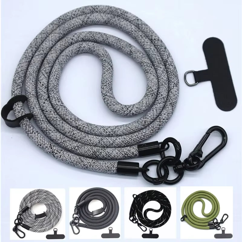 8Mmx120Cm Bold Long Mobile Phone Lanyard Universal Crossbody Hanging Shoulder Strap Detachable Neck Cord Anti-Lost Lanyard