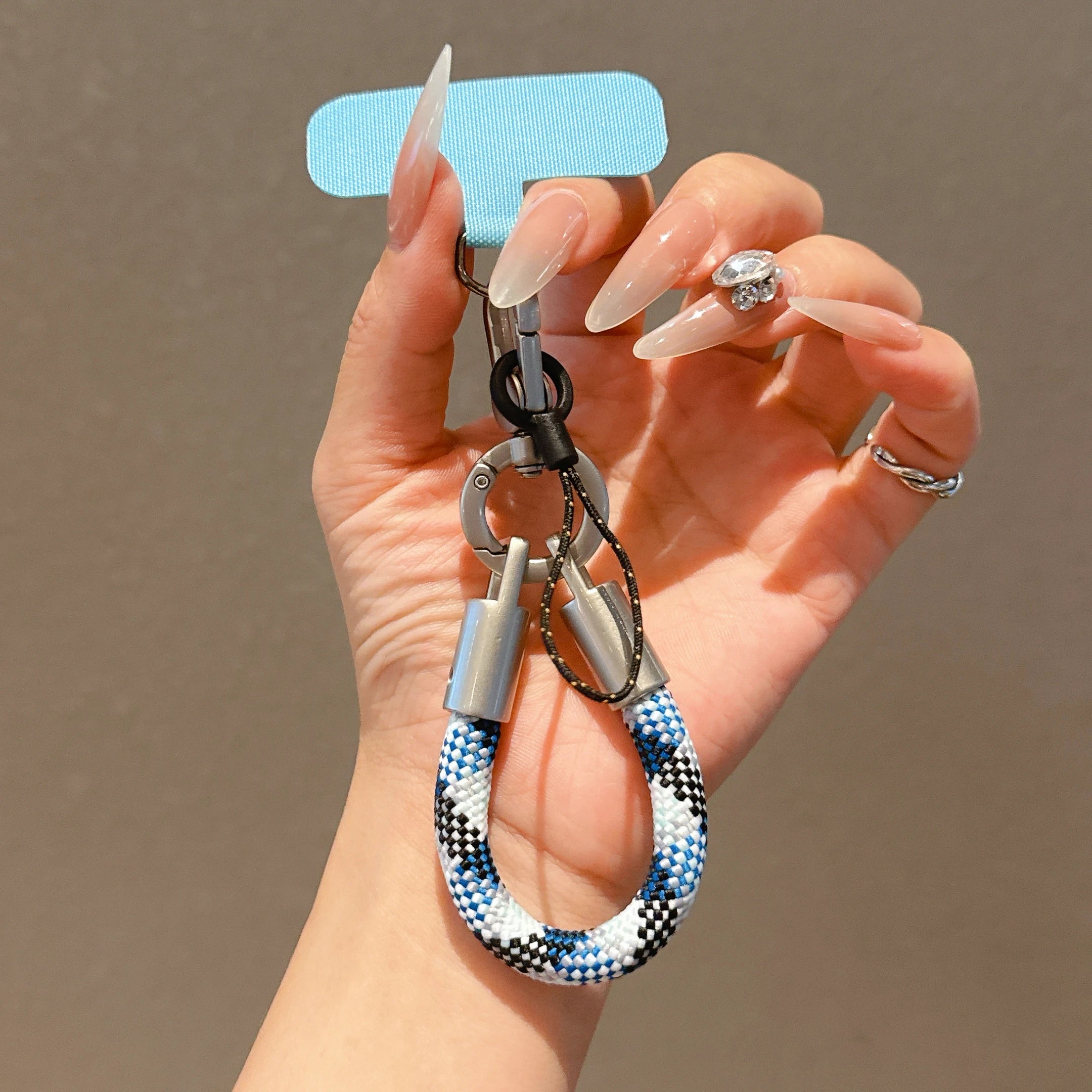 Metal Phone Lanyard Gasket Patch Rotatable Metal Buckle Hanging Steel Clip Card Cord Tab Mobile Phone Accessories