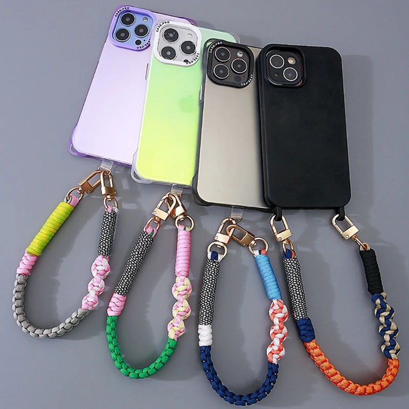 Strong Sturdy Pure Hand Thick Braided Mobile Phone Rope Hand Bag Pendent Short Phone Lanyard Creative Wrist Strap Outdoor Chain
