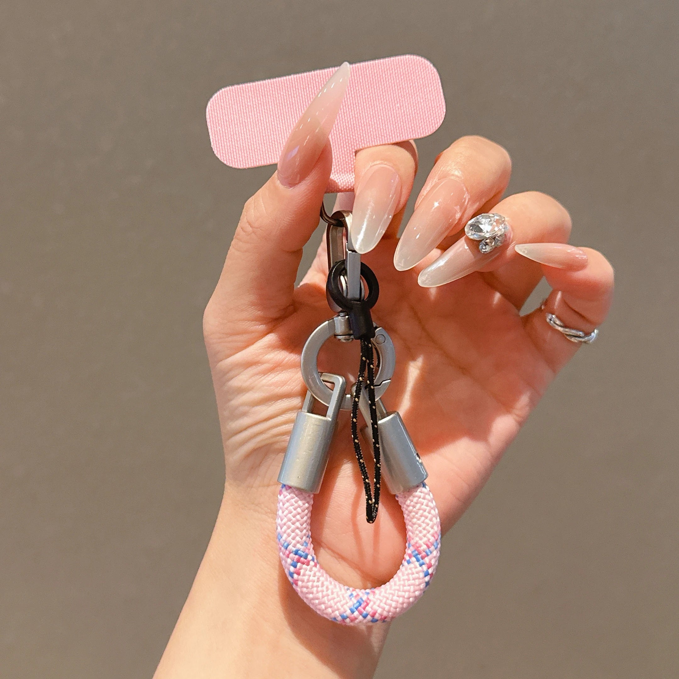 Metal Phone Lanyard Gasket Patch Rotatable Metal Buckle Hanging Steel Clip Card Cord Tab Mobile Phone Accessories