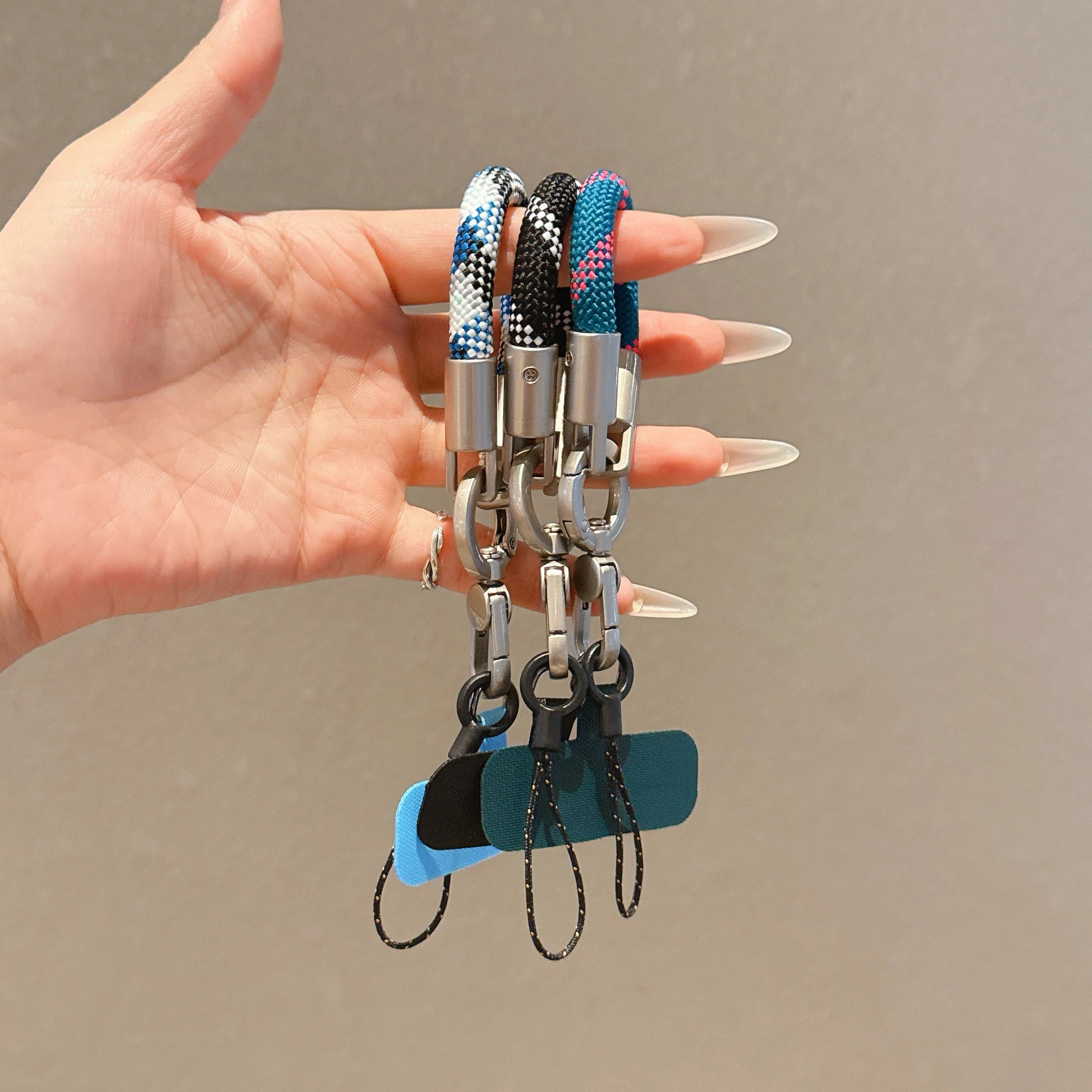 Metal Phone Lanyard Gasket Patch Rotatable Metal Buckle Hanging Steel Clip Card Cord Tab Mobile Phone Accessories