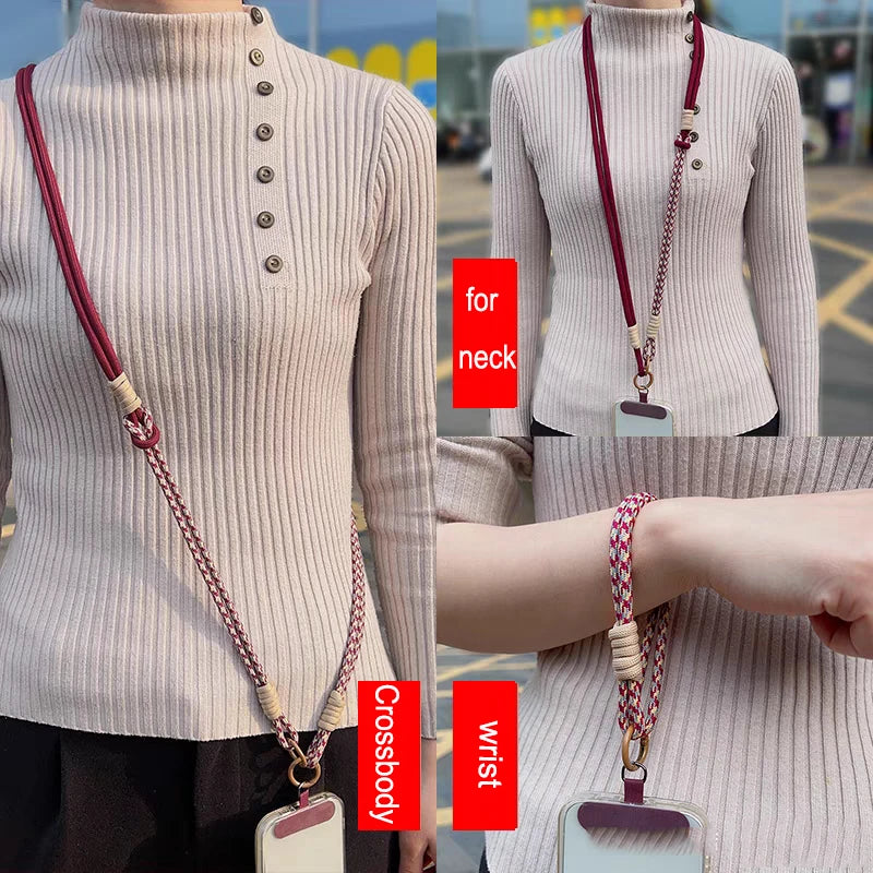 3 in 1 120Cm Crossbody Mobile Phone Hanging Rope Neck Lanyard Wrist Strap Removable Phone Lanyard Water Cup Hanging Rope
