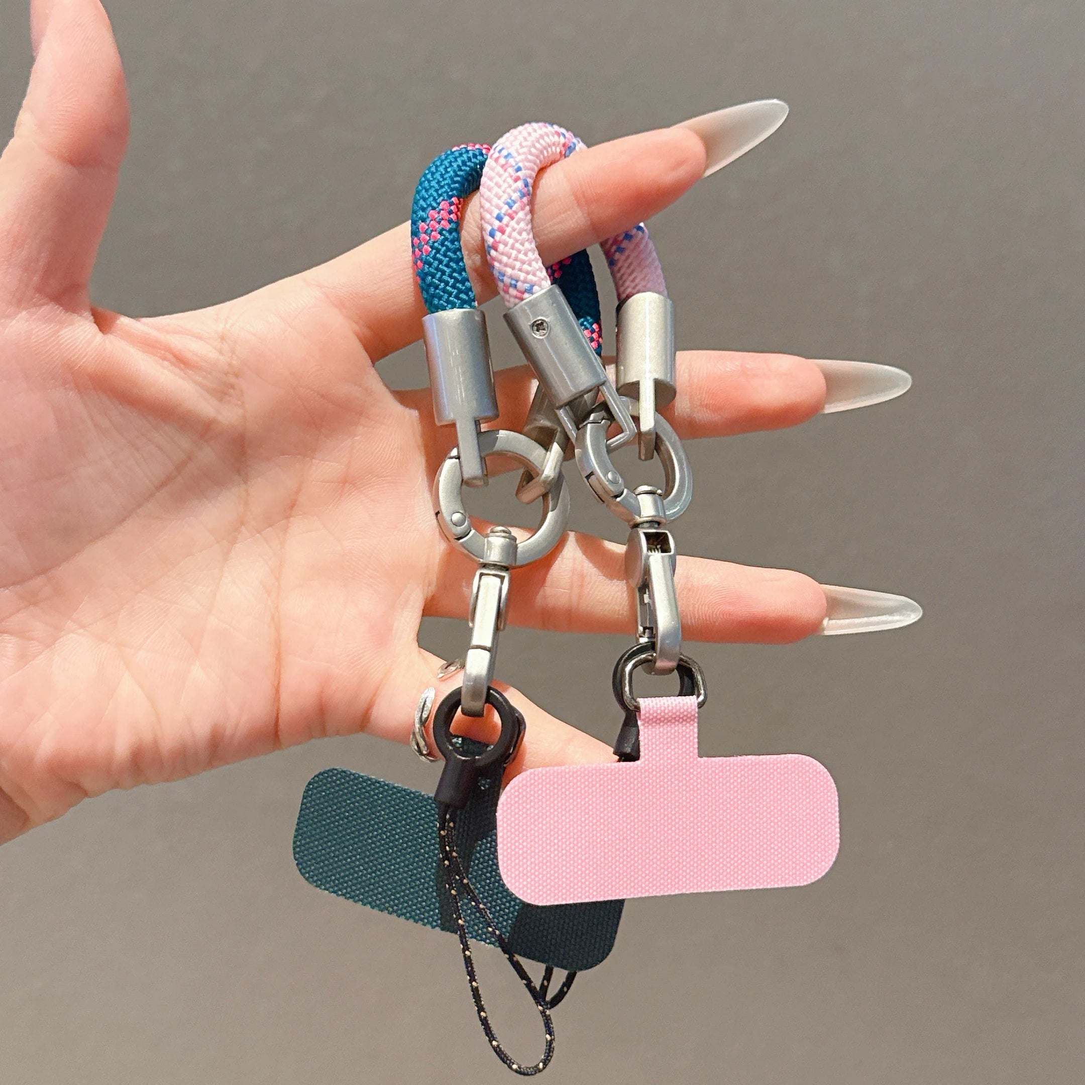 Metal Phone Lanyard Gasket Patch Rotatable Metal Buckle Hanging Steel Clip Card Cord Tab Mobile Phone Accessories
