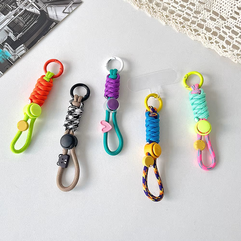 Fashion Keyring Creative Braided Lanyard Keychain for Phone Case Women anti Lost Knot Rope Strap Car Key Chains Diy Accessories