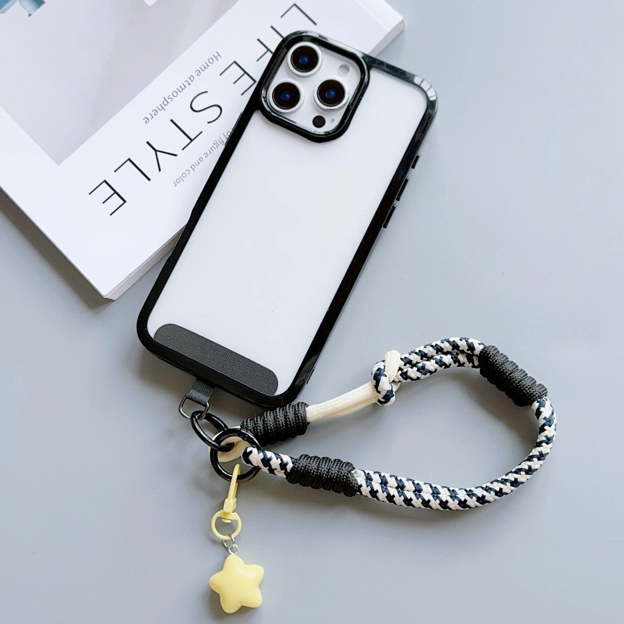 1Pc Phone Wrist/Thumb Strap - 2-In-1 Adjustable Short Braided Rope, Strong & Durable, for Both Men & Women